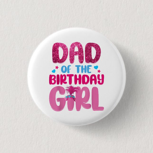 Dad And Mom Birthday Girl Family Matching Button (Front)