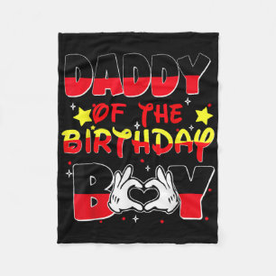Dad And Mom Daddy Of The Birthday Boy Family Party Fleece Blanket