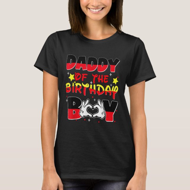 Dad And Mom Daddy Of The Birthday Boy Family Party T-Shirt (Front)