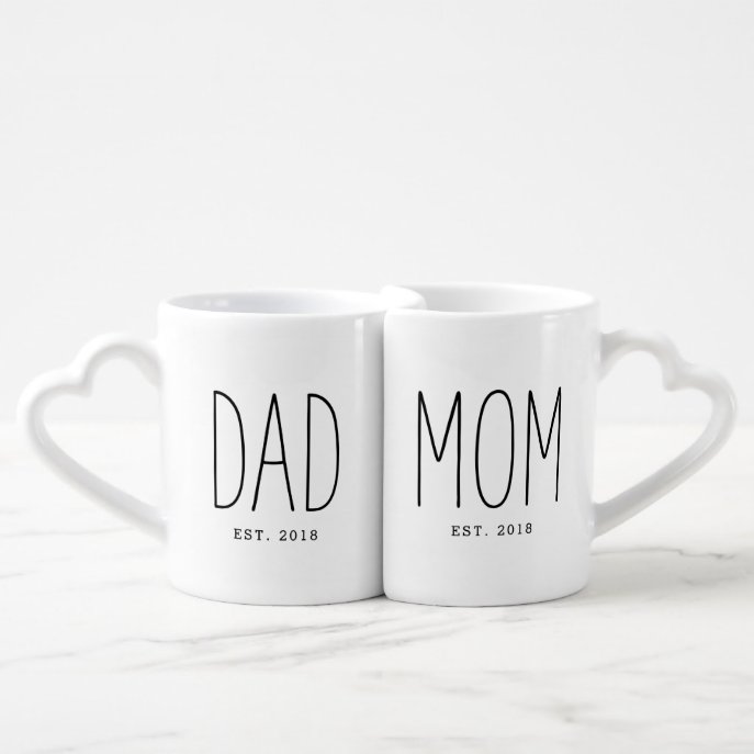 Dad and Mom Farmhouse Couple Mug Set
