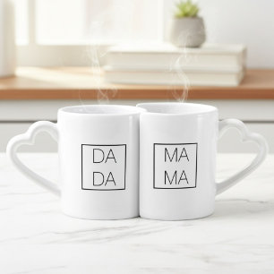 Dad and Mom Matching Personalized Coffee Mug Set