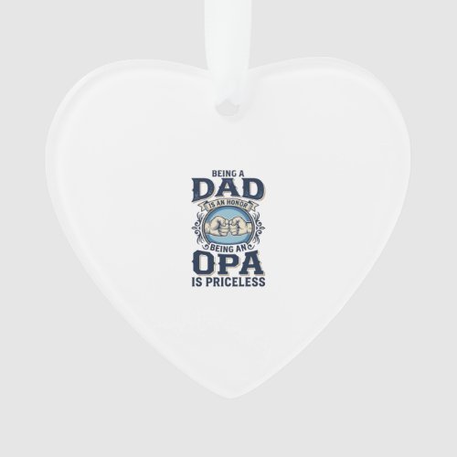 Dad and Opa Vintage Fist Bump Shirt Design_1 Ornament