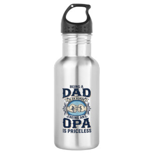 Dad and Opa Vintage Fist Bump Shirt Design_1 Stainless Steel Water Bottle