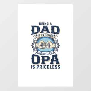 Dad and Opa Vintage Fist Bump Shirt Design_1 Window Cling