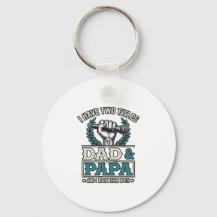 Dad And Papa Rock Titles Vintage Microphone Shirt_ Keychain