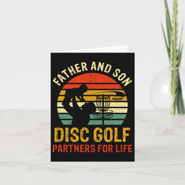 Dad And Son Disc Golf Partners For Life Fathers Da Card (Front)