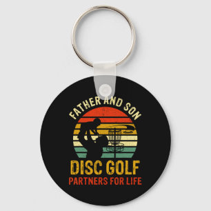 Dad And Son Disc Golf Partners For Life Fathers Da Keychain
