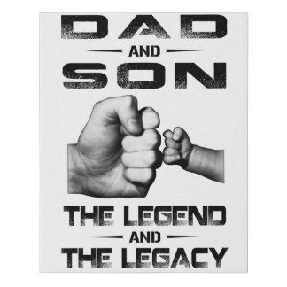 Dad and Son Faux Canvas Print