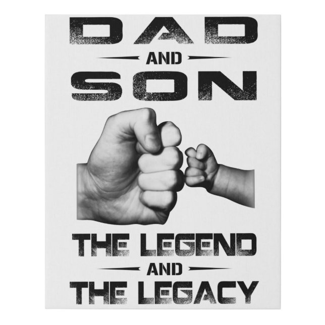 Dad and Son Faux Canvas Print (Front)