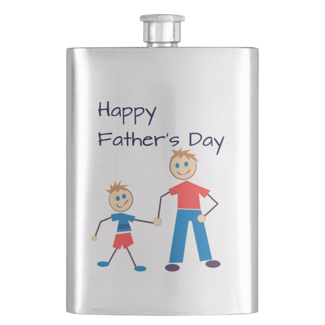 Dad and son happy father's day flask (Front)
