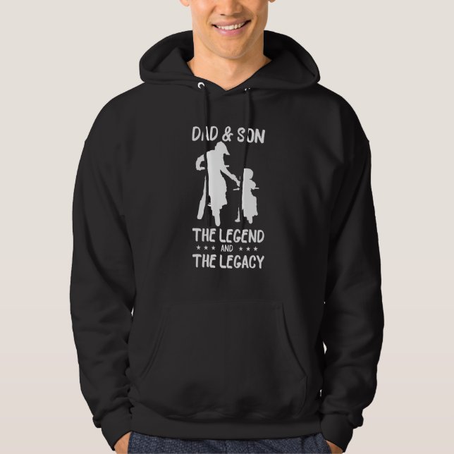 Dad And Son The Legend And The Legacy Motorcycle B Hoodie (Front)