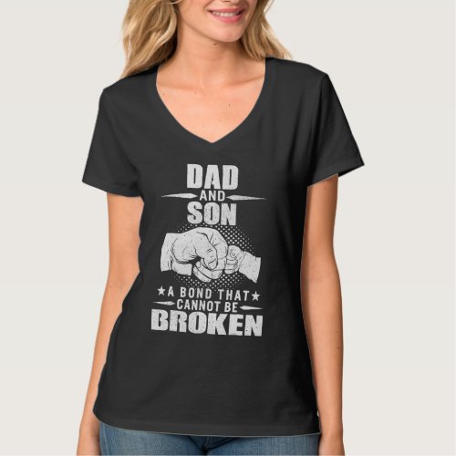 Dad And Son Unbreakable Bond  Fist Bump Daddy Papa T_Shirt