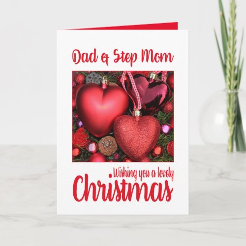 Dad and Step Mom Lovely Christmas card