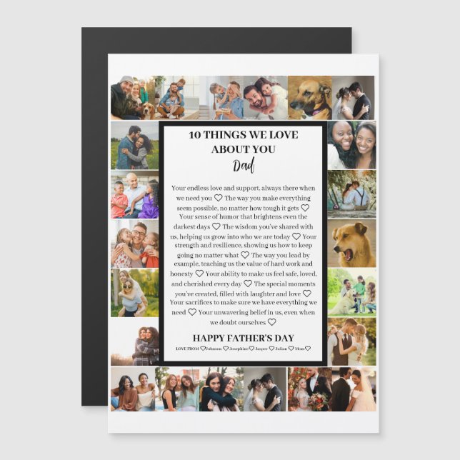 Dad appreciation | Fathers Day 22 Photo Collage Magnetic Invitation (Front/Back)