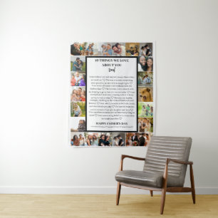Dad appreciation   Fathers Day 22 Photo Collage Tapestry