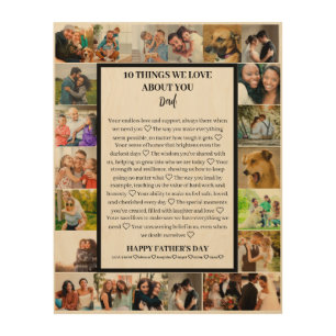 Dad appreciation Fathers Day 22 Photo Collage Wood Wall Art