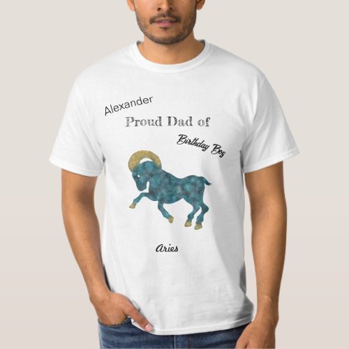 Dad Aries Zodiac Sign Birthday T_Shirt