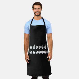 dad ASL Numbers 1-8 & Peace Sign Apron