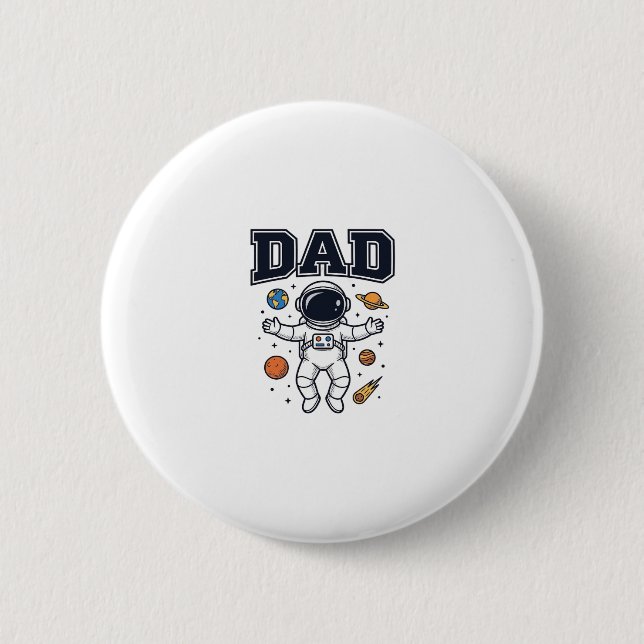 Dad Astronaut Space Vector Shirt Design_1 Button (Front)