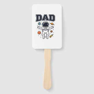 Dad Astronaut Space Vector Shirt Design_1 Hand Fan