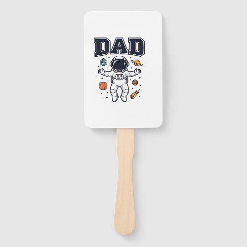 Dad Astronaut Space Vector Shirt Design_1 Hand Fan