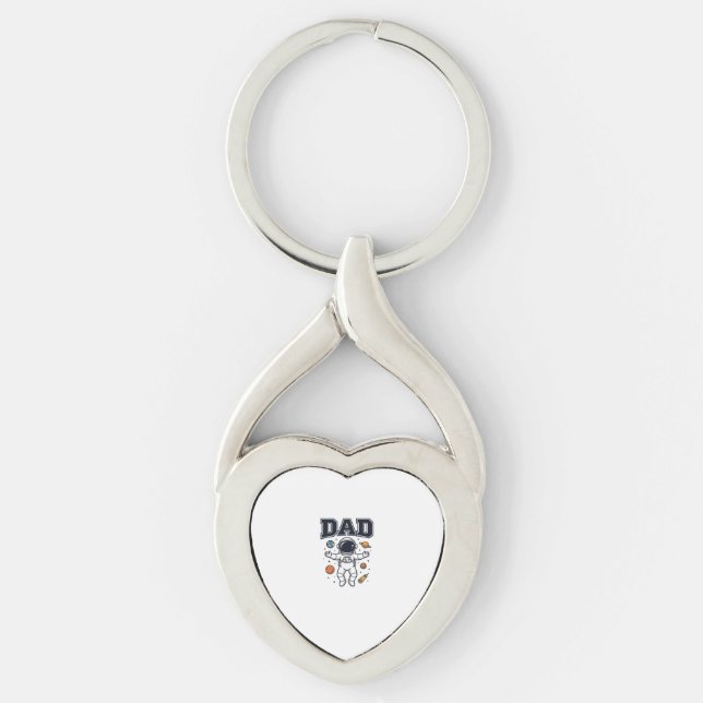 Dad Astronaut Space Vector Shirt Design_1 Keychain (Front)
