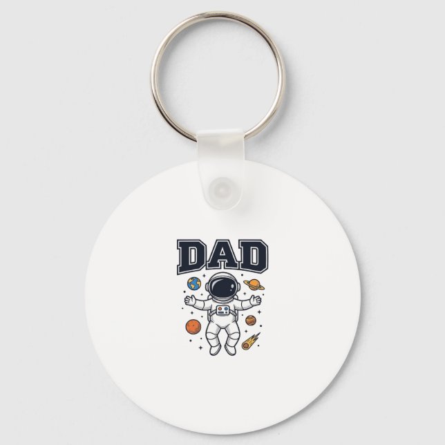 Dad Astronaut Space Vector Shirt Design_1 Keychain (Front)
