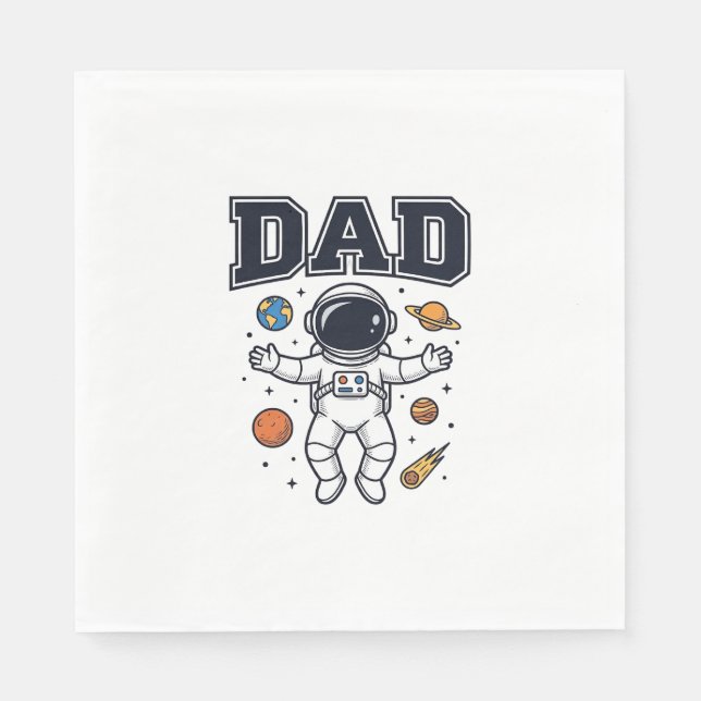 Dad Astronaut Space Vector Shirt Design_1 Napkins (Front)