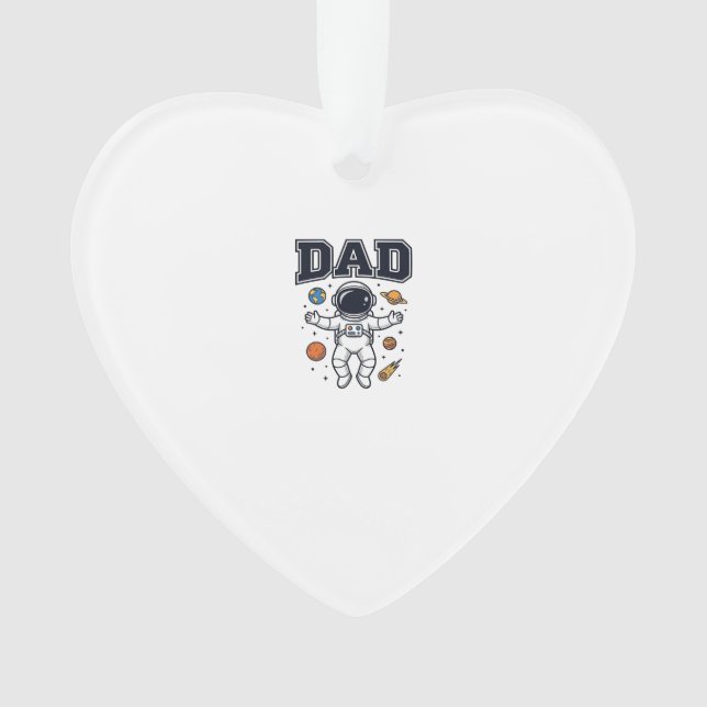 Dad Astronaut Space Vector Shirt Design_1 Ornament (Front)