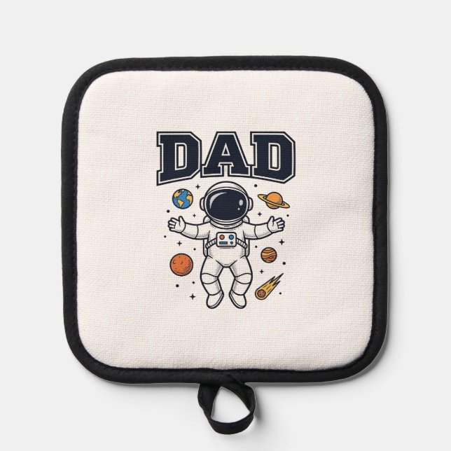 Dad Astronaut Space Vector Shirt Design_1 Pot Holder (Front)