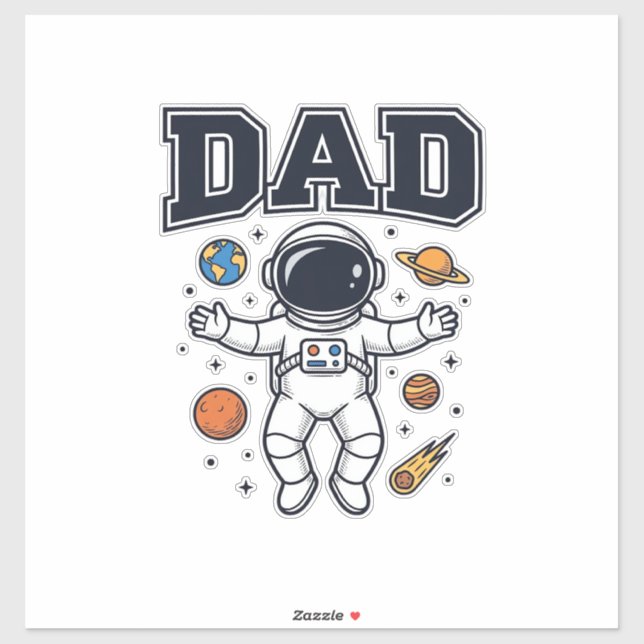Dad Astronaut Space Vector Shirt Design_1 Sticker (Sheet)