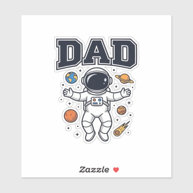 Dad Astronaut Space Vector Shirt Design_1 Sticker (Sheet)