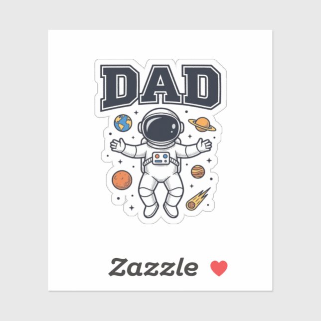 Dad Astronaut Space Vector Shirt Design_1 Sticker (Sheet)