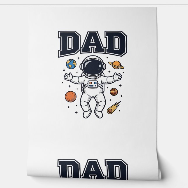 Dad Astronaut Space Vector Shirt Design_1 Wallpaper (Unrolling)