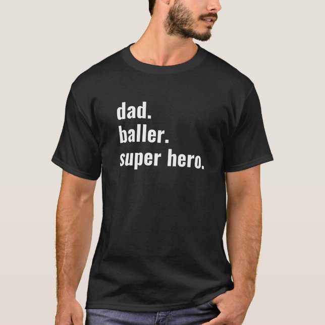 Dad Baller Superhero Premium T-Shirt (Front)