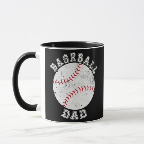 Dad Baseball Lover Vintage Retro Daddy Funny Mug
