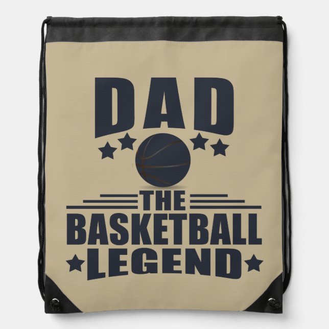 Dad basketball legend  drawstring bag (Front)