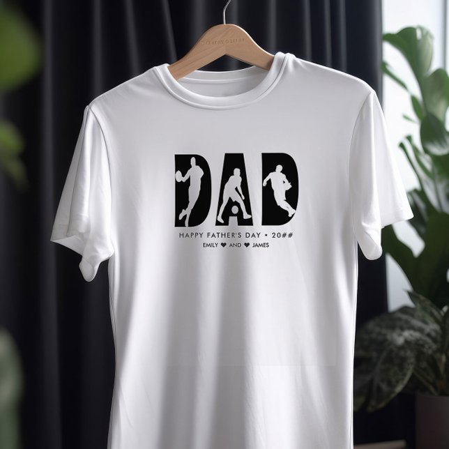 DAD Basketball Player Letter Cutout Custom Text T-Shirt (Creator Uploaded)