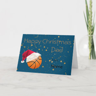 Dad Basketball Sports Christmas Personalized Holiday Card
