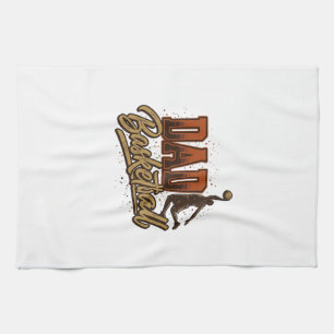 Dad Basketball Vintage Engraving Shirt Design_1 Kitchen Towel