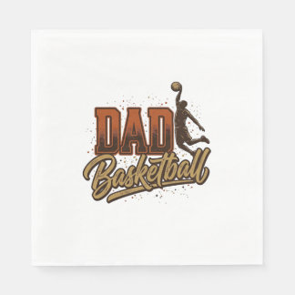 Dad Basketball Vintage Engraving Shirt Design_1 Napkins