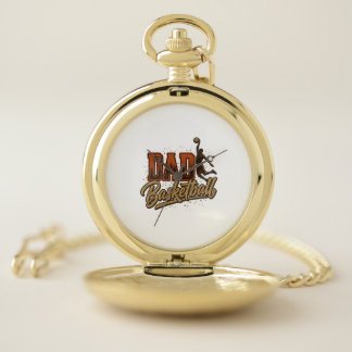 Dad Basketball Vintage Engraving Shirt Design_1 Pocket Watch
