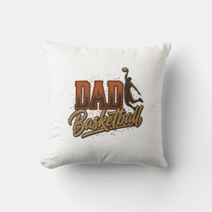 Dad Basketball Vintage Engraving Shirt Design_1 Throw Pillow