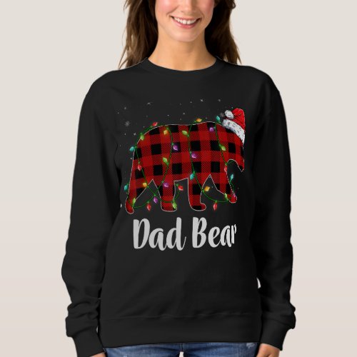 Dad Bear Buffalo Red Plaid Matching Family Christm Sweatshirt