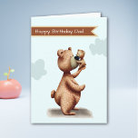 Dad Bear with Cub Father Personalized Birthday Card<br><div class="desc">Adorable birthday card from daughters and sons to fathers. The illustration represents a father bear holding his cub. The text says "Happy Birthday Dad" but you can personalized it with your own message,  making it a perfect card for mothers and grandparents too. Illustrated and designed by Patricia Alvarez.</div>