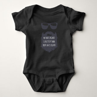 Dad beard Baby One Piece Body Suit black on black Baby Bodysuit