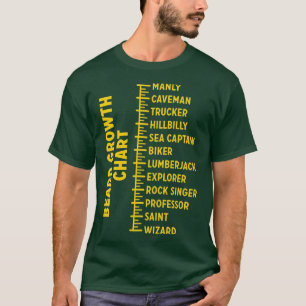 Dad Beard Gifts Beard Growth Chart Funny Beard Mea T-Shirt
