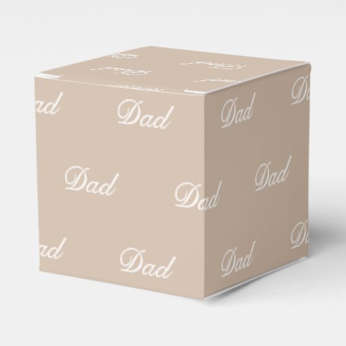 Dad beige tan white custom script elegant chic favor boxes