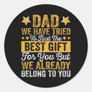 Dad Best Gift From Kids For Fathers Day Christmas Classic Round Sticker