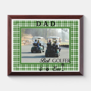 Dad Best Golfer Fathers Day Golf add a photo Award Plaque